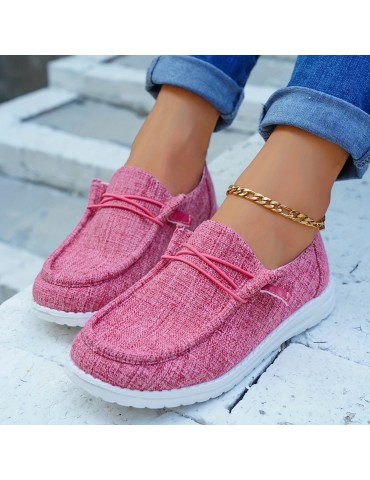 Women's Casual Canvas Shoes, Lightweight Lace Up Outdoor Shoes, Women's Comfortable Low Top Shoes