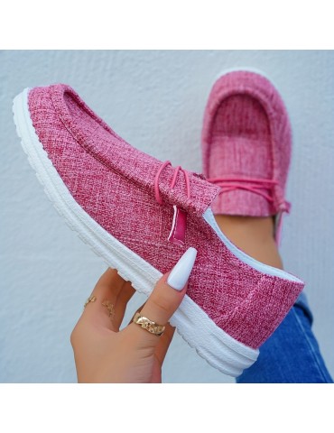 Women's Casual Canvas Shoes, Lightweight Lace Up Outdoor Shoes, Women's Comfortable Low Top Shoes