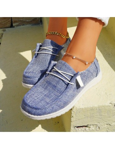 Women's Casual Canvas Shoes, Lightweight Lace Up Outdoor Shoes, Women's Comfortable Low Top Shoes