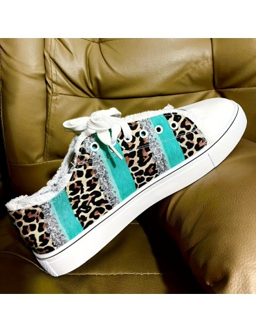 Women's Fashion Canvas Sneakers, Stylish Colorblock Lace Up Low Top Shoes, Casual Flat Walking Shoes