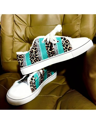 Women's Fashion Canvas Sneakers, Stylish Colorblock Lace Up Low Top Shoes, Casual Flat Walking Shoes