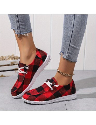 Women's Solid Color Canvas Shoes, Slip On Low-top Round Toe Flat Non-slip Lightweight Shoes, Versatile Comfy Shoes