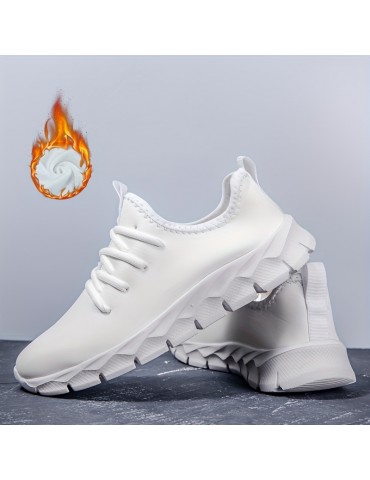 Women's Breathable Flying Woven Sneakers, Casual Solid Color Running Shoes, Lightweight Lace Up Athletic Shoes