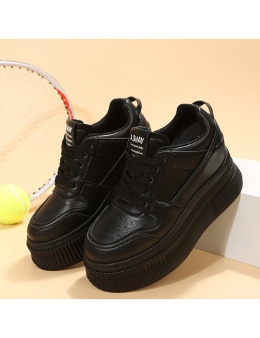 Women's Platform Wedge Sneakers, Versatile Height Increasing Low Top Shoes, Trendy Walking Shoes