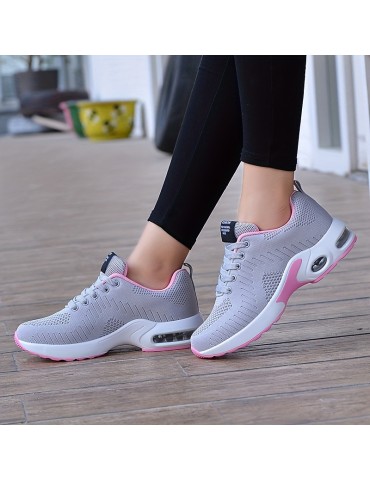 Women's Air Cushion Sports Shoes, Casual Low Top Running & Walking Trainers, Breathable Shock Absorbing Sneakers