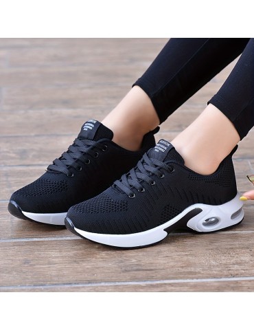 Women's Air Cushion Sports Shoes, Casual Low Top Running & Walking Trainers, Breathable Shock Absorbing Sneakers