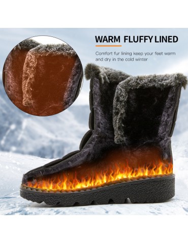 Women's Waterproof Snow Boots, Solid Color Plush Lined Short Boots, Winter Keep Warm Outdoor Boots