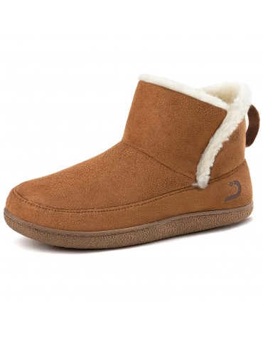 Women's Fleece Liner Fuzzy Indoor Outdoor Slippers, Cute Slip On Solid Comfort Warm Women's Shoes