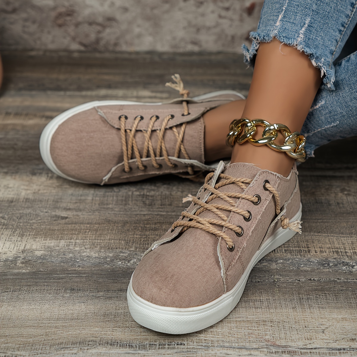 womens solid color sneakers casual lace up outdoor shoes womens comfortable low top shoes details 0