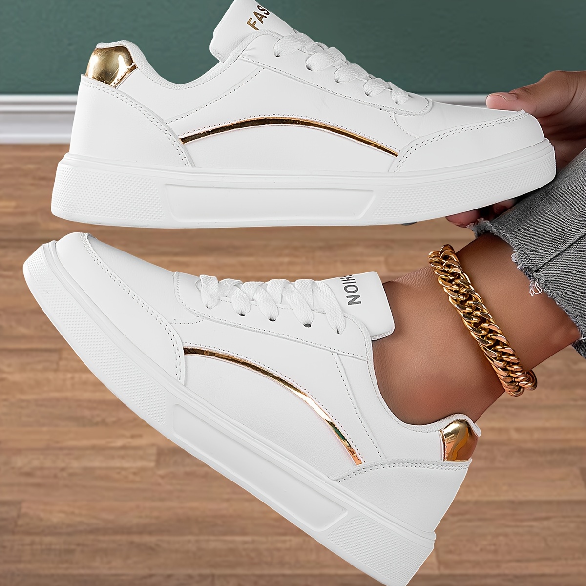 womens simple skate shoes casual lace up outdoor shoes womens lightweight low top sneakers details 3