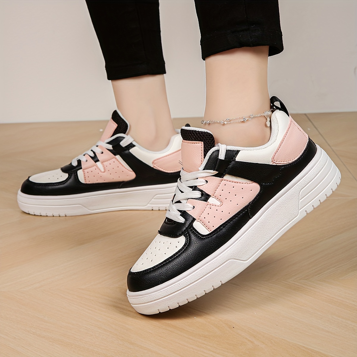 womens stylish flat sneakers casual alce up outdoor shoes womens comfortable low top shoes details 9