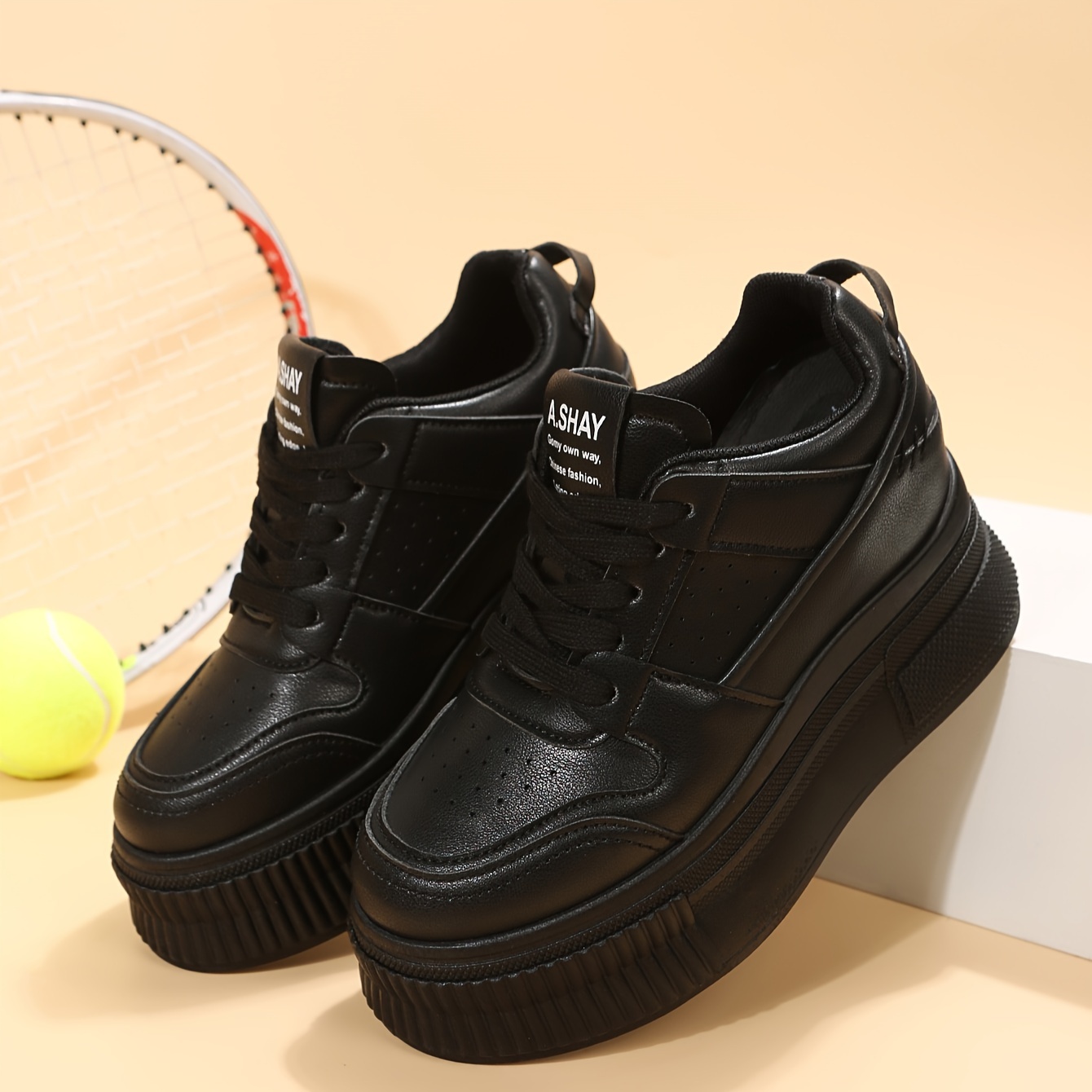 womens platform wedge sneakers versatile height increasing low top shoes trendy walking shoes details 4