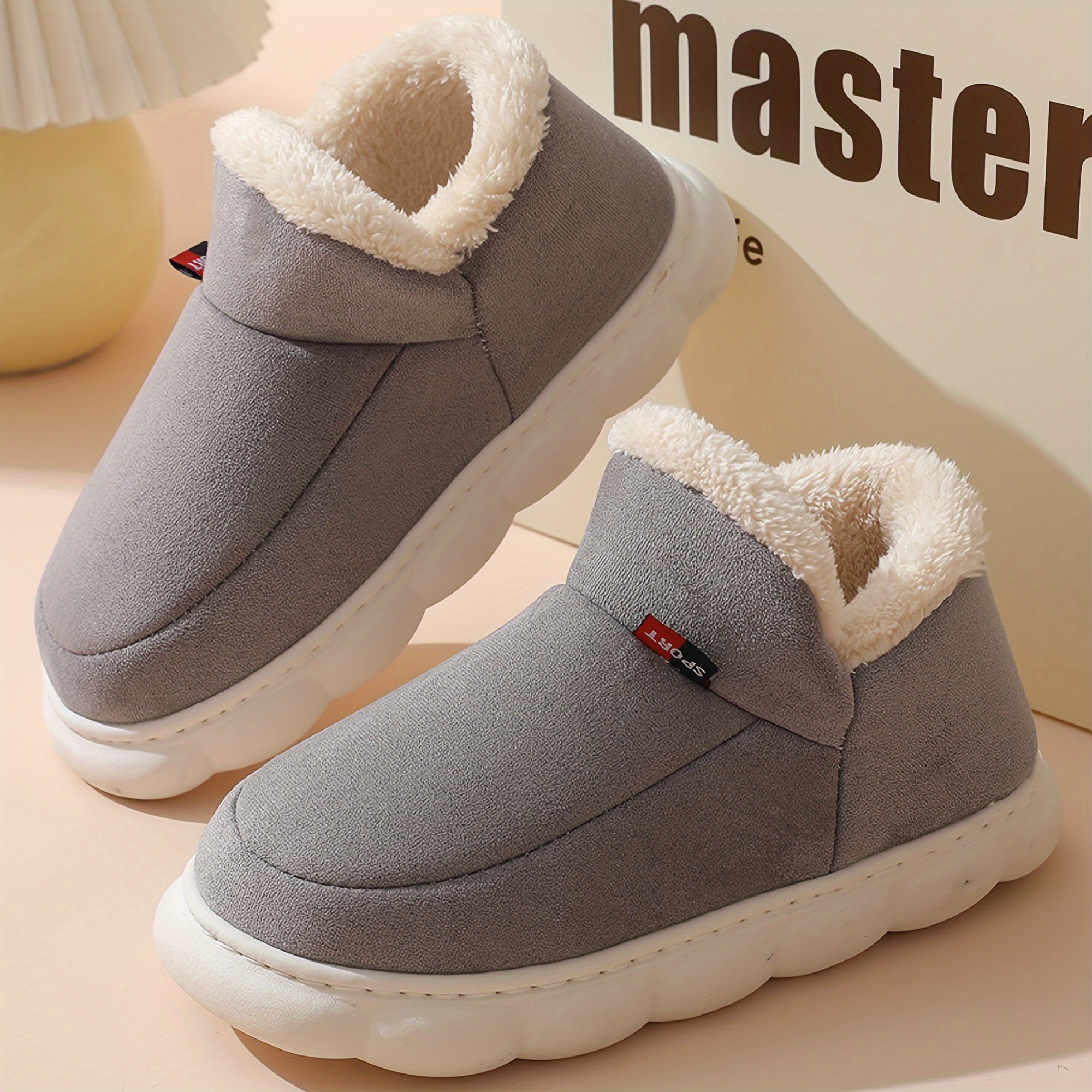 womens winter platform snow boots solid color thermal soft sole plush lined ankle boots winter warm slipper boots details 5