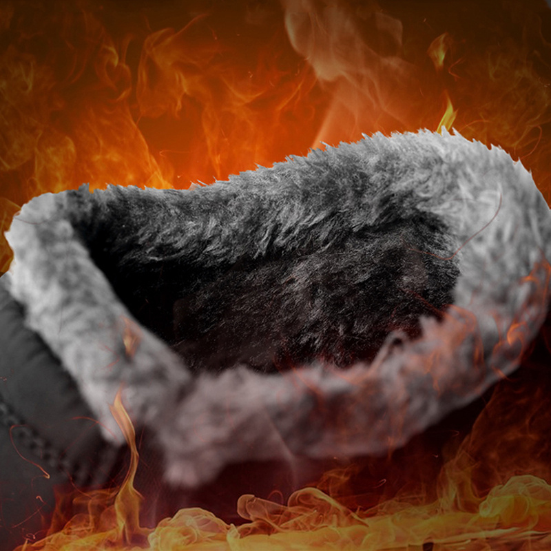 womens fleece lining snow boots waterproof slip on thermal ankle boots winter warm plush short boots details 4