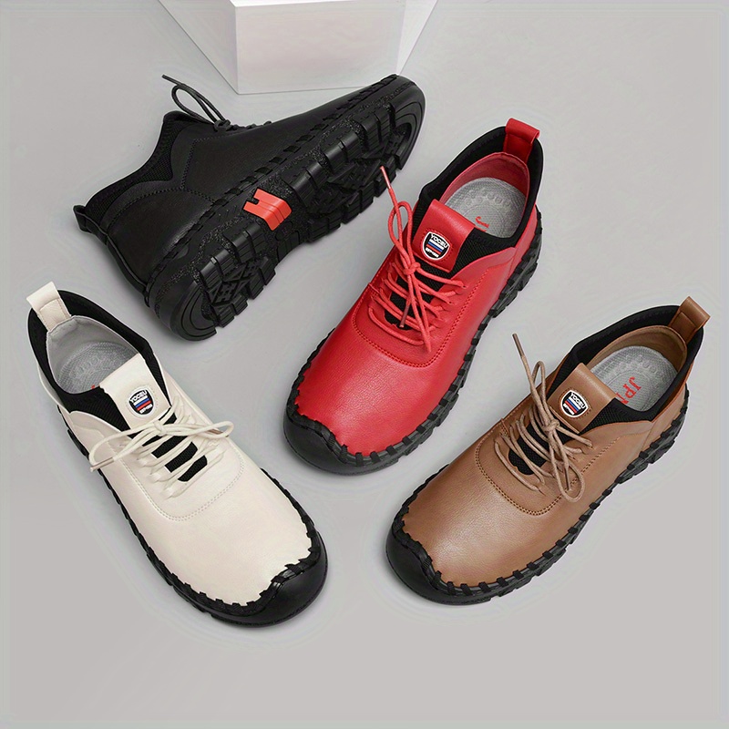 womens flat high top boots comfy solid color lace up ankle boots casual non slip shoes details 0