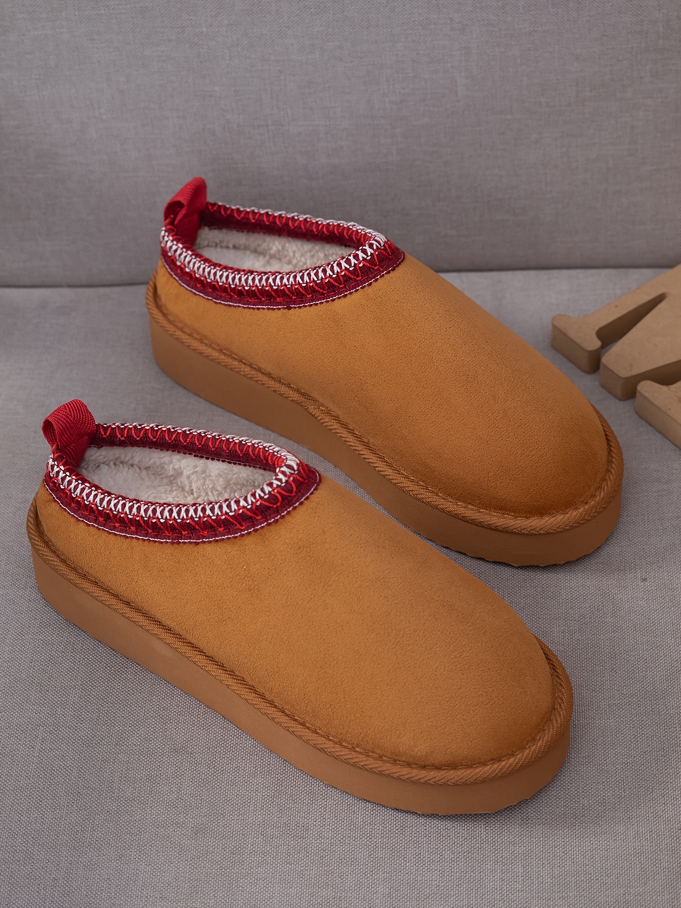 womens plush lined flatform boots thermal soft sole backless snow boots winter warm outdoor ankle boots details 7